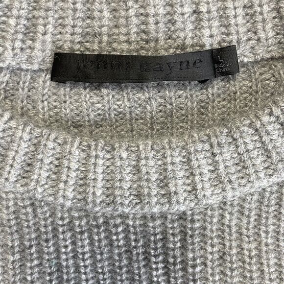NWOT Jenni Kayne Sweater Womens Large Gray Pure Cashmere Fisherman Crewneck Knit - Picture 4 of 8
